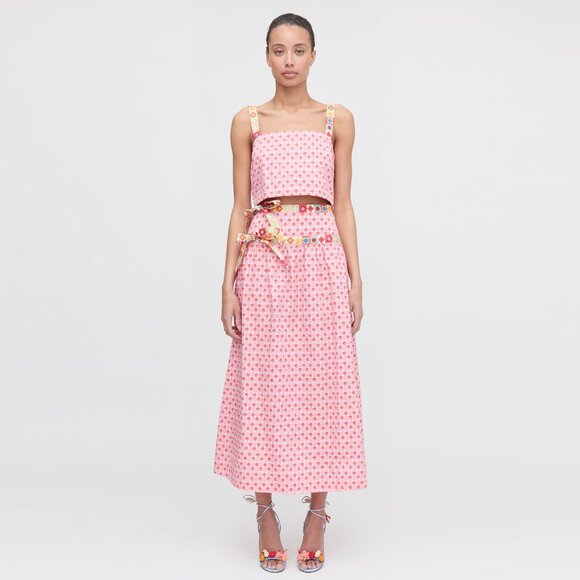 Hill House Home The Faris Skirt - Pink Cala Check Size SPink Cala Check / S - Picture 2 of 3